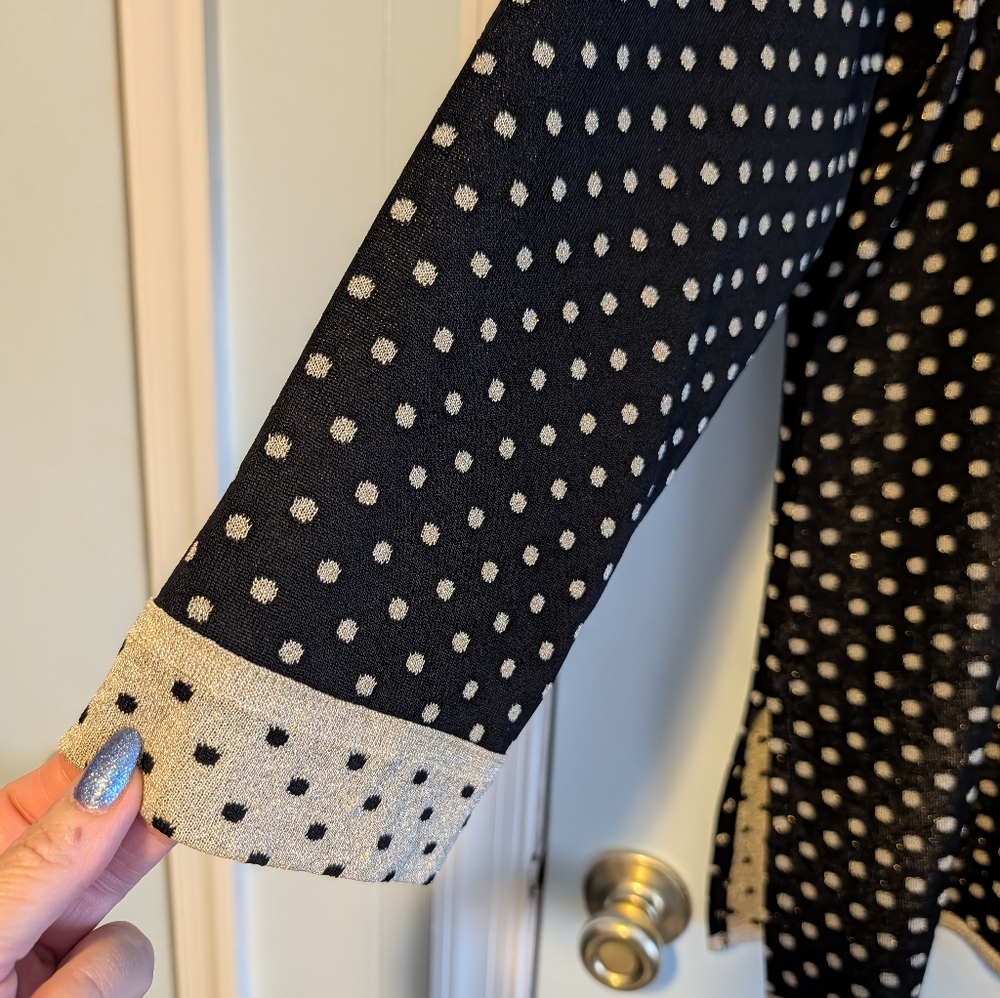 Black and Gold Polka Dot Stunning Cardigan - Picture 3 of 8
